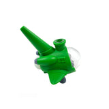 5" Silicone/Glass Spaceship Waterpipe-Green