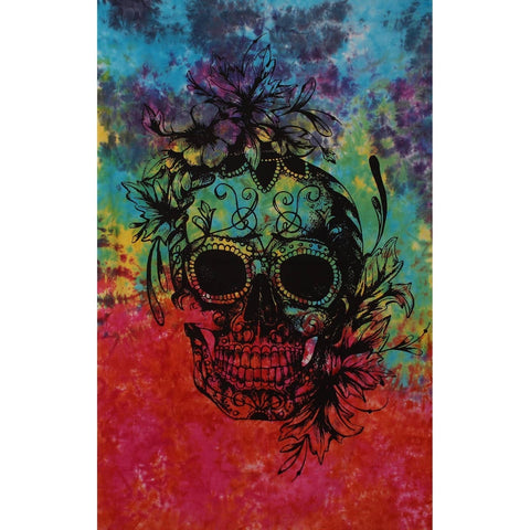 Zest For Life Tapestry Flower Skull 30x45