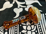 4” Rock Glass Solid Color W/Spotted Head Handpipe