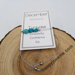 Handmade Birthday Stone Natural Stone Bracelet with Card