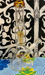 14” Rock Glass Single Perc Yellow Beaker Waterpipe