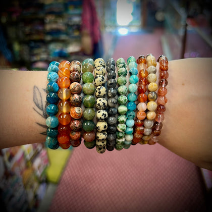 Thick Beaded Crystal Bracelet