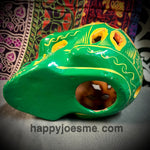 Green With Gold Sparkly Flowers/Doves Sugar Skull