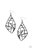 Geo Grid Earrings Black