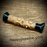 Copper Fused Black Looking Cobalt Glass Chillum
