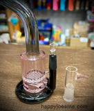 5" Bent Neck Mini Rig w/Honeycomb Perc Pink/Teal