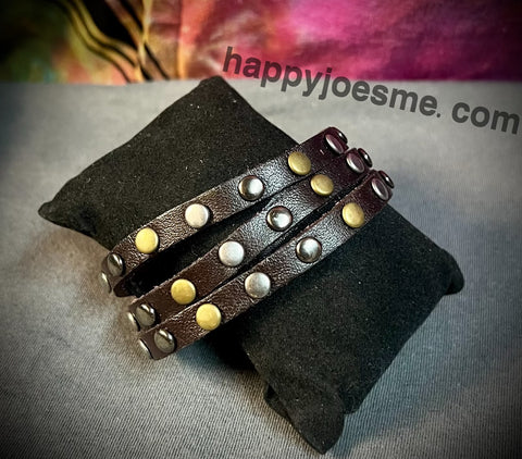 Layered faux leather bracelet