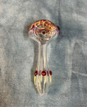 Silver Fumed Handpipe W/Colored Head