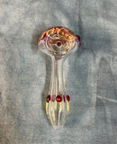 Silver Fumed Handpipe W/Colored Head