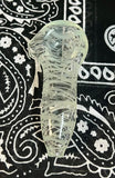 3.5” Clear W/Grayish White Color Whipped Handpipe