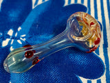 Silver Fume W/Color Head and Bumps Handpipe