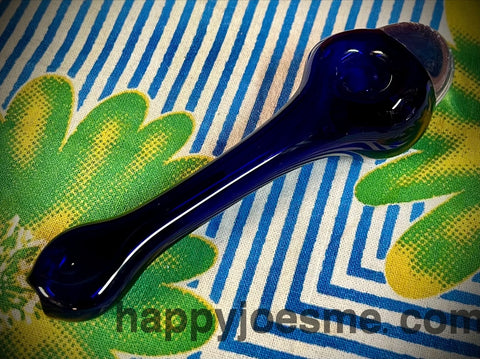 Dark Blue Handpipe W/Frit Globe