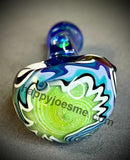 Blue Dichro W/Full Color Bowl/Black Opal Handpipe by Pharo