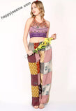 Women's Casual Multi Patchwork Printed Wide Leg Palazzo Pant