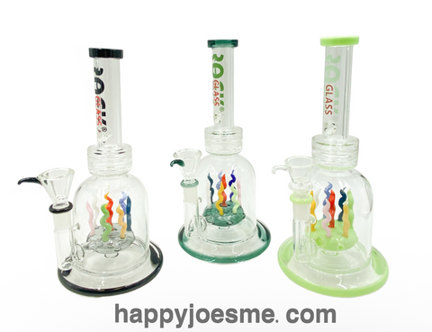 10” Rock Glass Abstract Perc Waterpipe