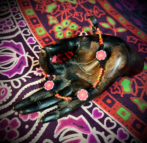 Clay Pink Flower Bracelet