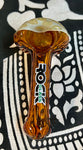 4” Rock Glass Solid Color W/Spotted Head Handpipe