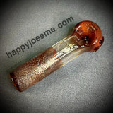 Burgundy Textured Frit Smiley/Love Handpipe