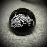 Obsidian Sphere W/Etched Design