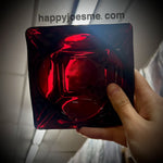 5x5 Dark Red Glass Ashtray