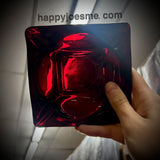 5x5 Dark Red Glass Ashtray