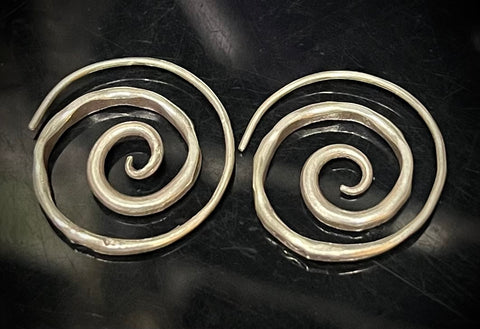 Thick Spiral 925 Sterling Silver Earrings