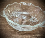 Clear Pressed Grape/Leaf Bowl