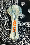 4" Rock Glass Fumed W/Canework and Color Handpipe