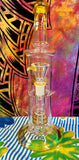 11” Dual Perc Bent Neck Waterpipe Yellow