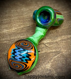 Zig-Zag Green Dry Laying Bubbler