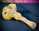 Cream Handpipe W/Green Wig-Wag