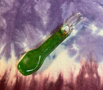 4" Sparkly Green Flat End Chillum