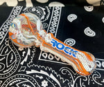 4" Rock Glass Fumed W/Canework and Color Handpipe