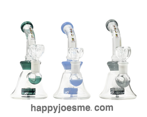 6” True Glass Single Perc Bent Neck Waterpipe