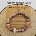 Natural Stone Cross Chakra Bracelet