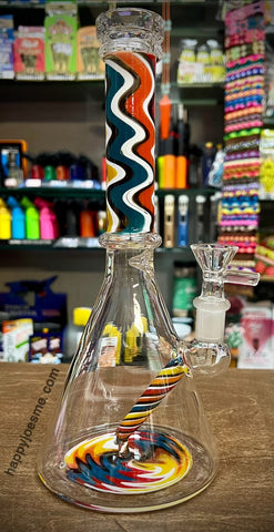 10” Multicolor Swirl Beaker Waterpipe