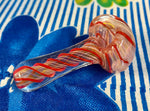 Red/Pink/Silver Fume Swirl Handpipe