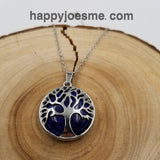 Round Natural Stone Life Tree Necklace