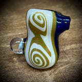 4" Cobalt Blue Dry Hammer W/ Wig-Wag Marble