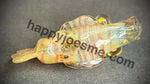 Wrap & Rake Fume Fish Handpipe W/Double Opal Eyes by Pharo