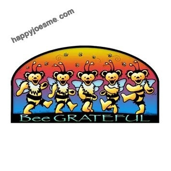 Grateful Dead Dancing Bears Bumble Bee Mini Sticker