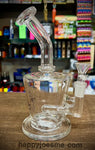 7" Barrel Shaped Slight Bent Neck Waterpipe w/Inline Perc