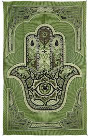 Zest For Life 52X80 Green Hamsa Hand Tapestry
