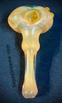 Cream Handpipe W/Green Wig-Wag