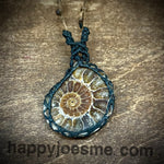 Ammonite Fossil Macramé Necklace