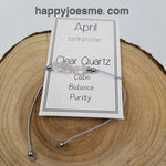 Handmade Birthday Stone Natural Stone Bracelet with Card