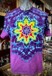 Rainbow Center Mandela on Half Blue/Purple Crinkle Size-Adult XL