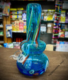 8” Double Bulb W/Straight Top Soft Glass Waterpipe