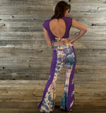 BIG RIVER TOP Cotton Lycra Solid & Tie Dye Bolt Open Back Cap Sleeve Back Tie Crop Top Size Large