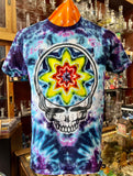 Steal Your Face Mandala Purple/Blue- Multicolor Mandala Tie-Dye T-shirt by Don Martin